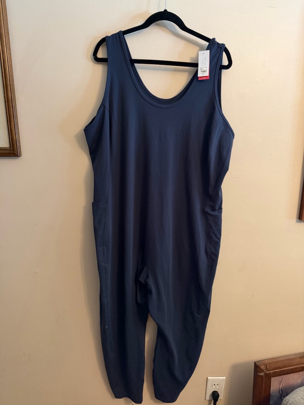 Lane Bryant Navy Sleeveless Scoop-Neck Jumpsuit